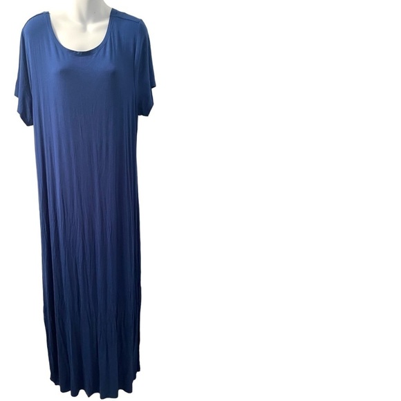 ELOQUII Cobalt Blue Stretchy Twist Knot Open Back Maxi Dress - Picture 3 of 6